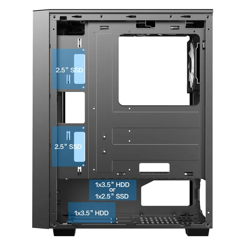 Gamemax PRISM BK Midi-Tower Negru