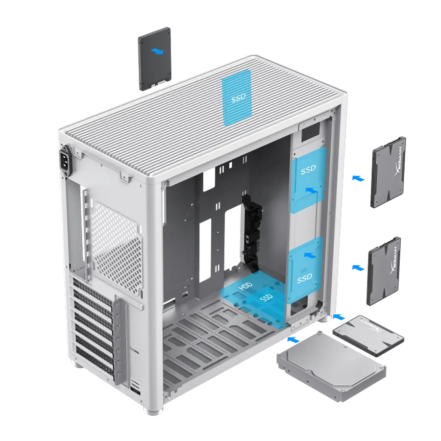Gamemax MESHBOX Pro WT Midi-Tower Alb
