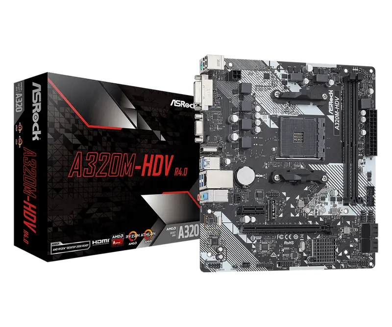 ASRock A320M-HDV R4.0 AM4 Micro-ATX