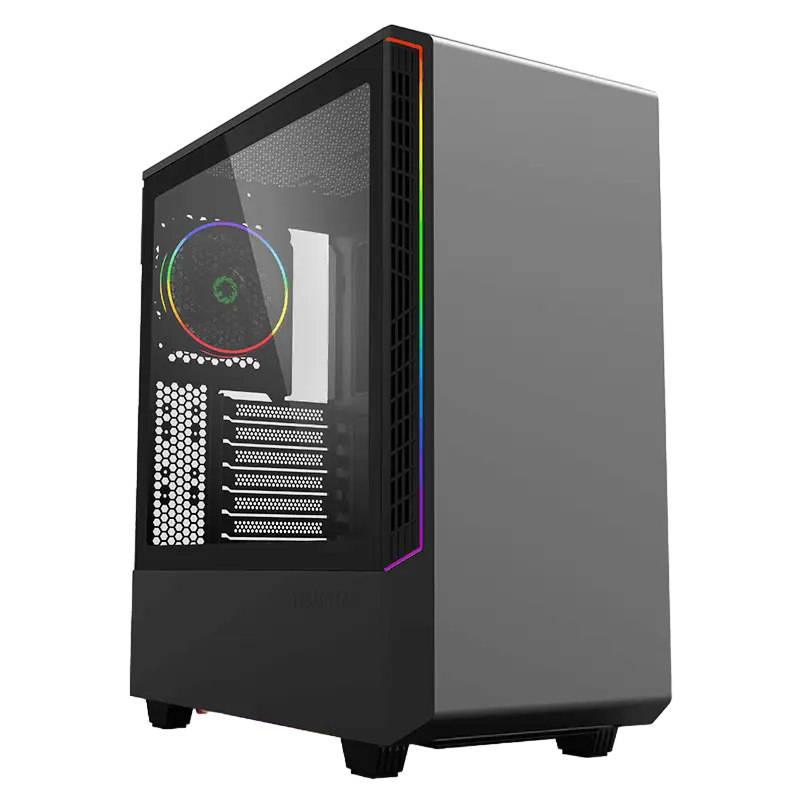 Gamemax PANDA T802 BK Midi-Tower Negru