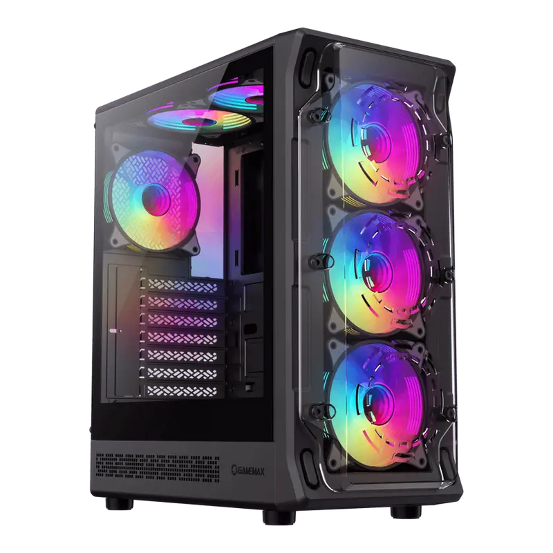 Gamemax STARLIGHT 2 AB Midi-Tower Negru