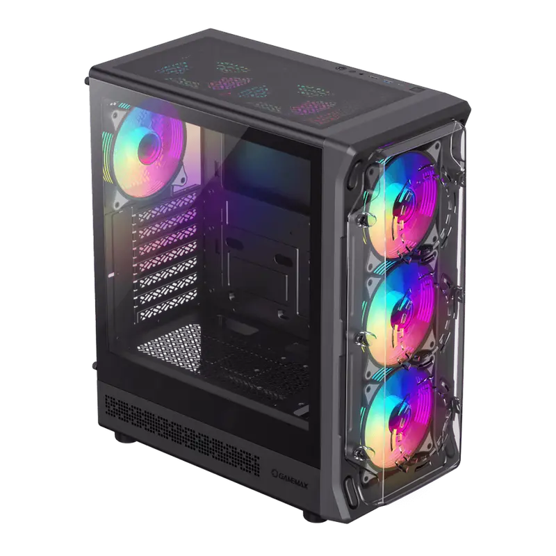 Gamemax STARLIGHT 2 AB Midi-Tower Negru
