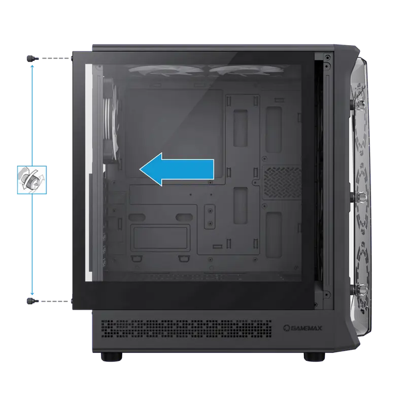 Gamemax STARLIGHT 2 AB Midi-Tower Negru