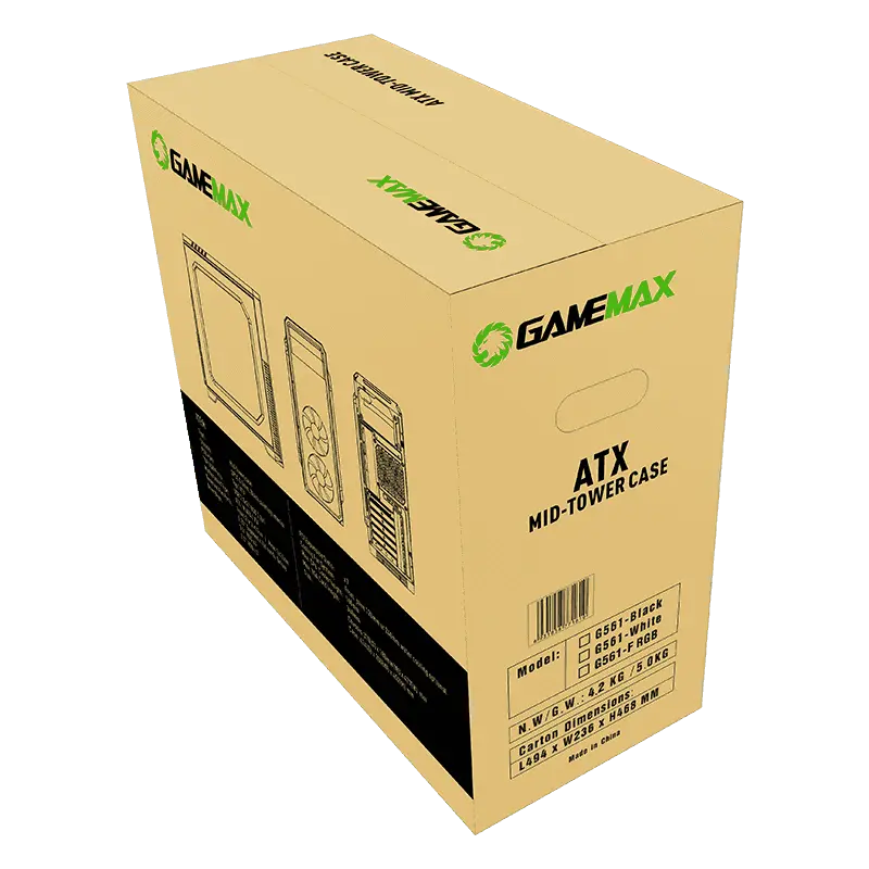Gamemax G561-BK Midi-Tower Negru