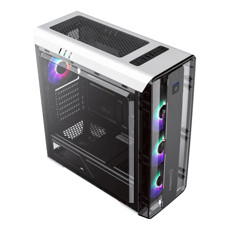 Gamemax MOONLIGHT FRGB WT Midi-Tower Alb