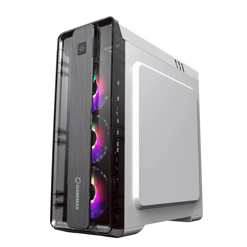 Gamemax MOONLIGHT FRGB WT Midi-Tower Alb