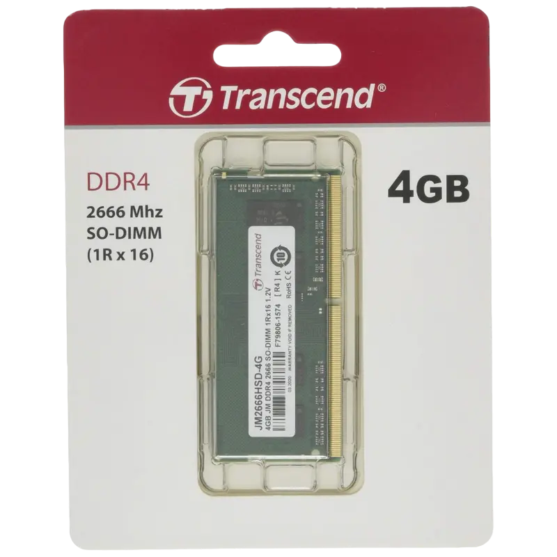 Transcend PC21300 4GB DDR4 2666MHz SODIMM