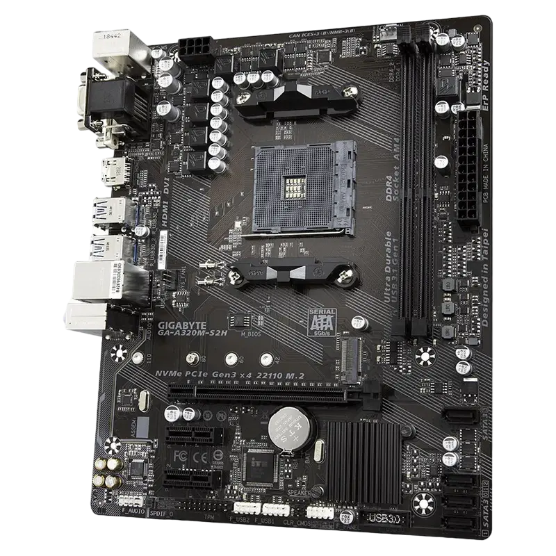Gigabyte GA-A320M-S2H 1.1-3.0 AM4 Micro-ATX