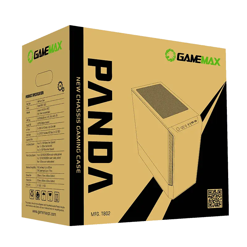 Gamemax PANDA T802 WT Midi-Tower Alb