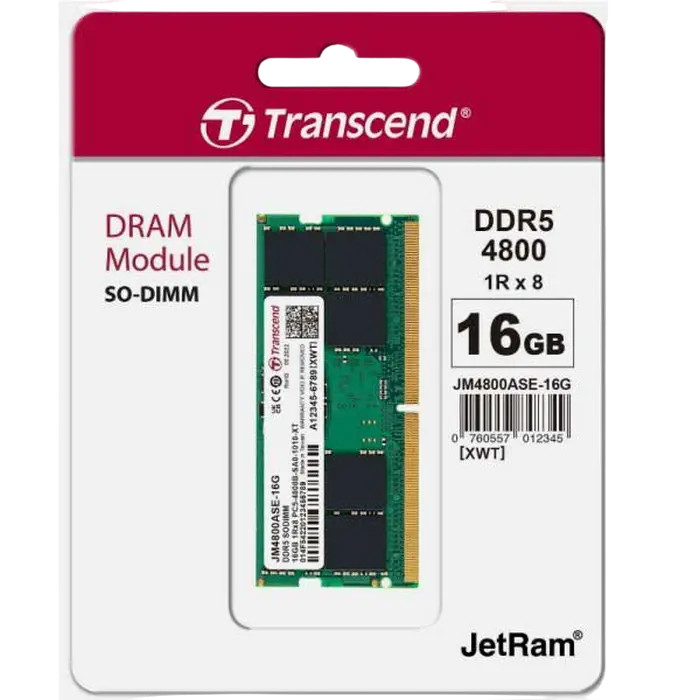 Transcend JetRam 16GB DDR5 4800MHz SODIMM