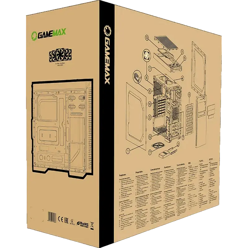 Gamemax DARK SILENT Midi-Tower Black