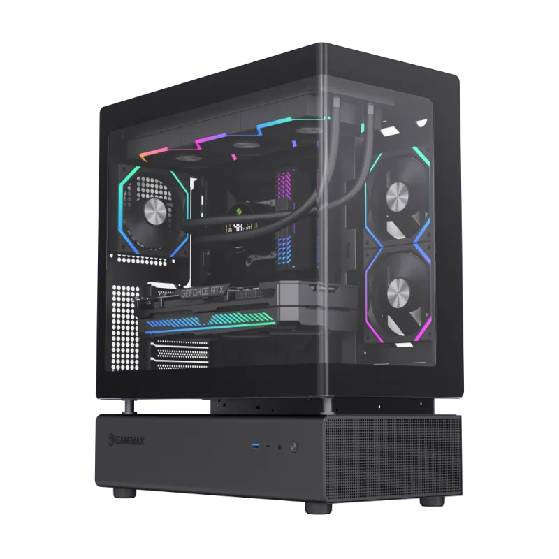 Gamemax N80 BK Midi-Tower Negru