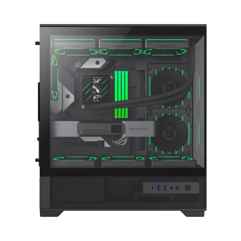 Gamemax VISTA 2 AB Midi-Tower Negru
