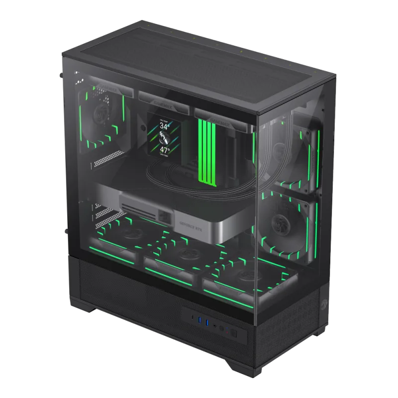 Gamemax VISTA 2 AB Midi-Tower Negru