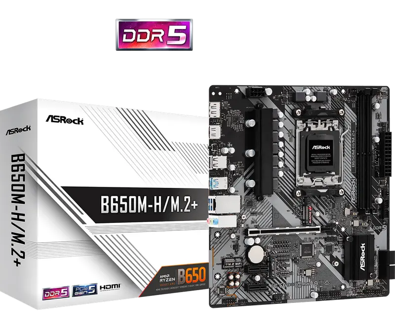 ASRock B650M-H/M.2+ AM5 Micro-ATX