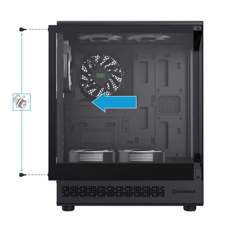 Gamemax VISTA COC AB Midi-Tower Negru