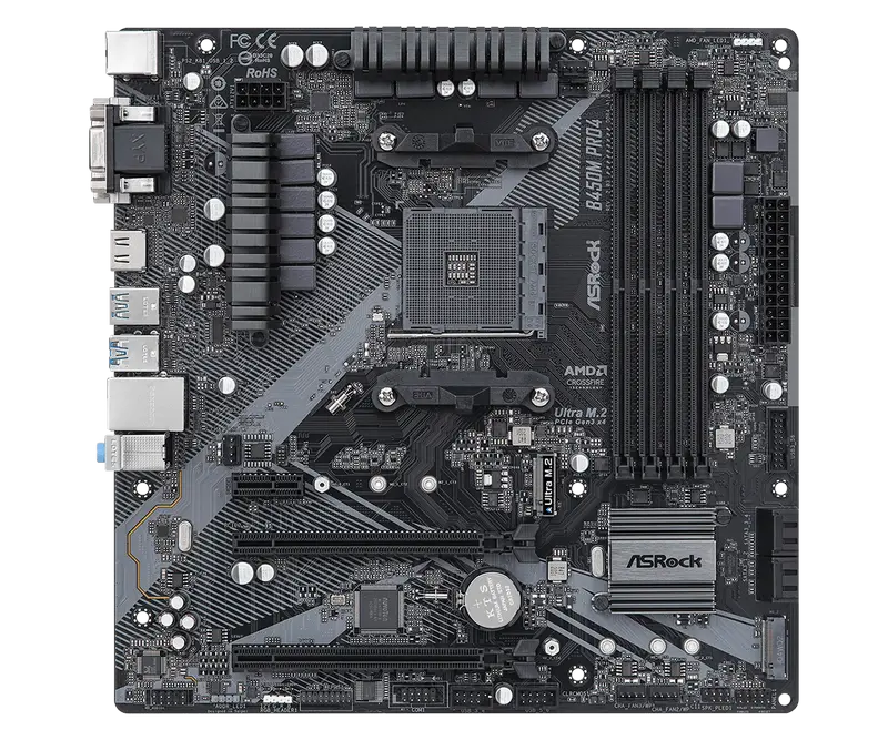 ASRock B450M PRO4 R2.0 AM4 Micro-ATX