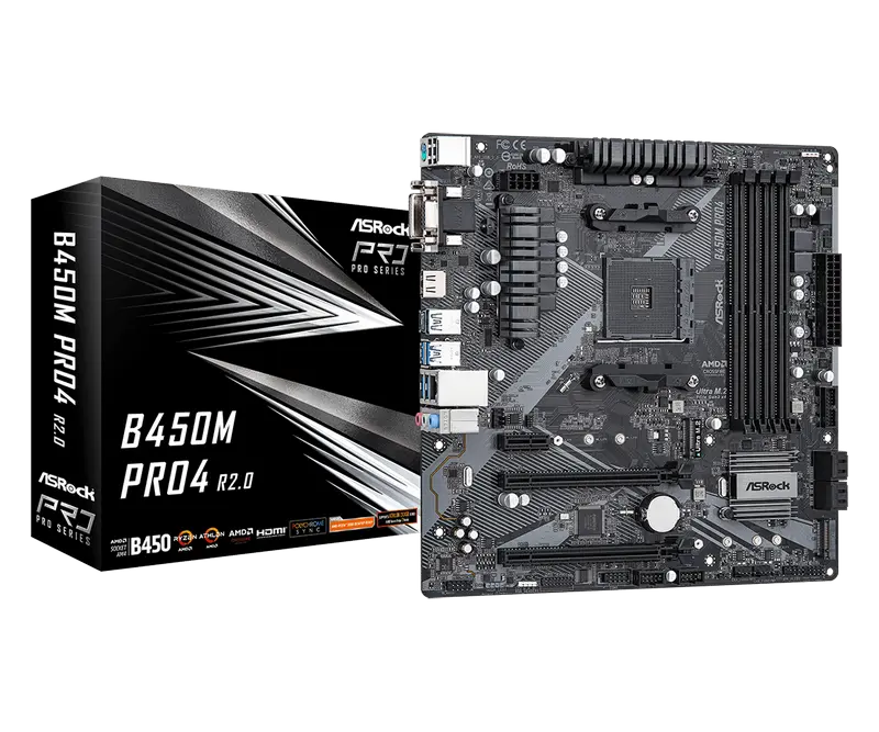 ASRock B450M PRO4 R2.0 AM4 Micro-ATX