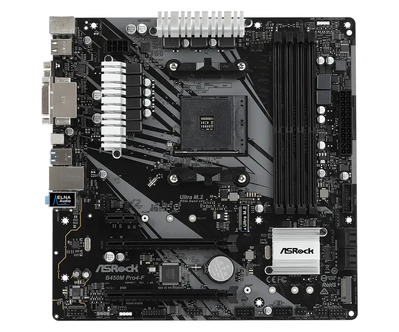 ASRock B450M PRO4-F AM4 Micro-ATX