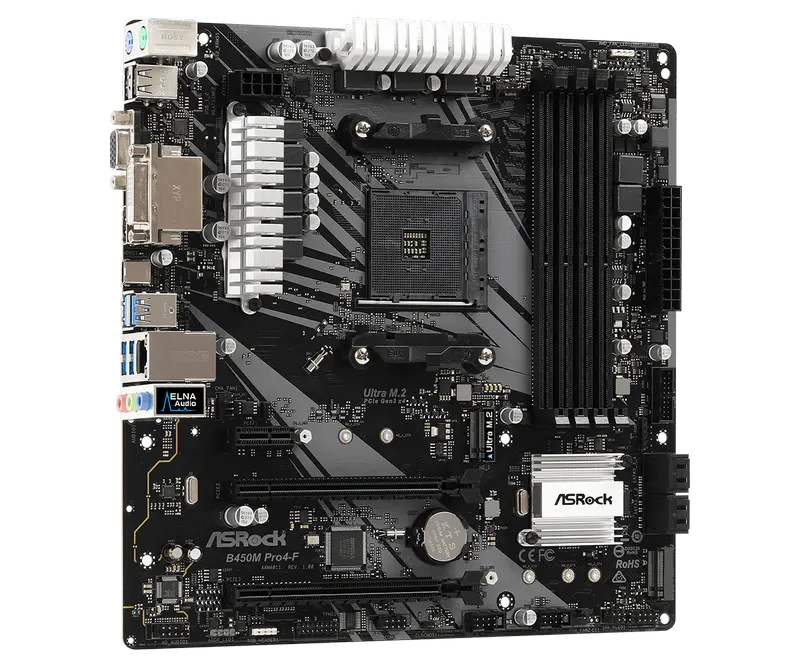 ASRock B450M PRO4-F AM4 Micro-ATX