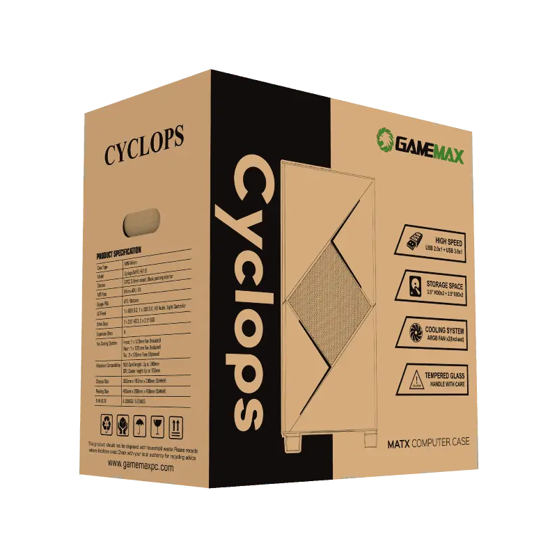 Gamemax CYCLOPS Midi-Tower Black