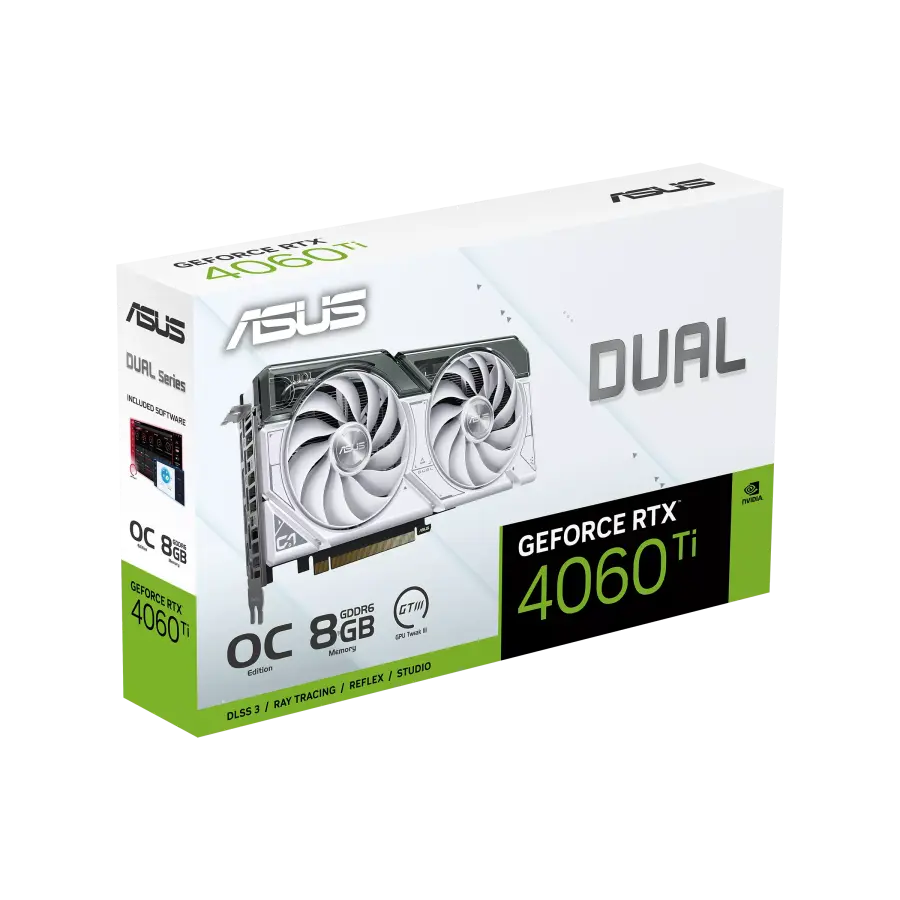 Видеокарта ASUS Dual GeForce RTX 4060 Ti White OC