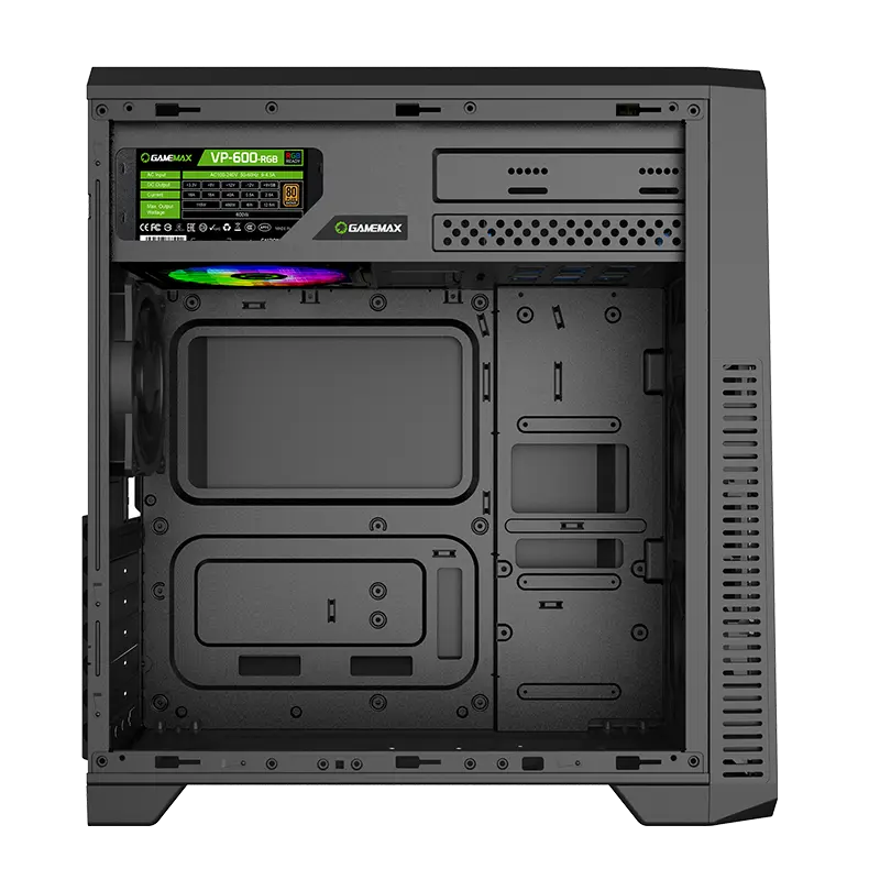 Gamemax G561-FRGB Midi-Tower Negru