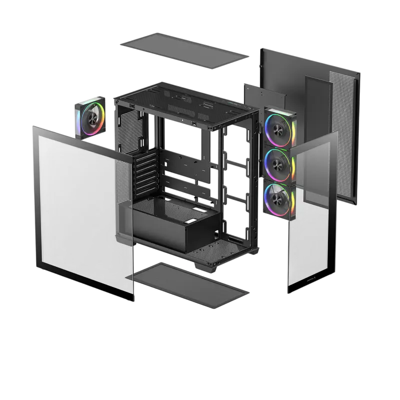 Deepcool CG580 4F V2 Midi-Tower Negru