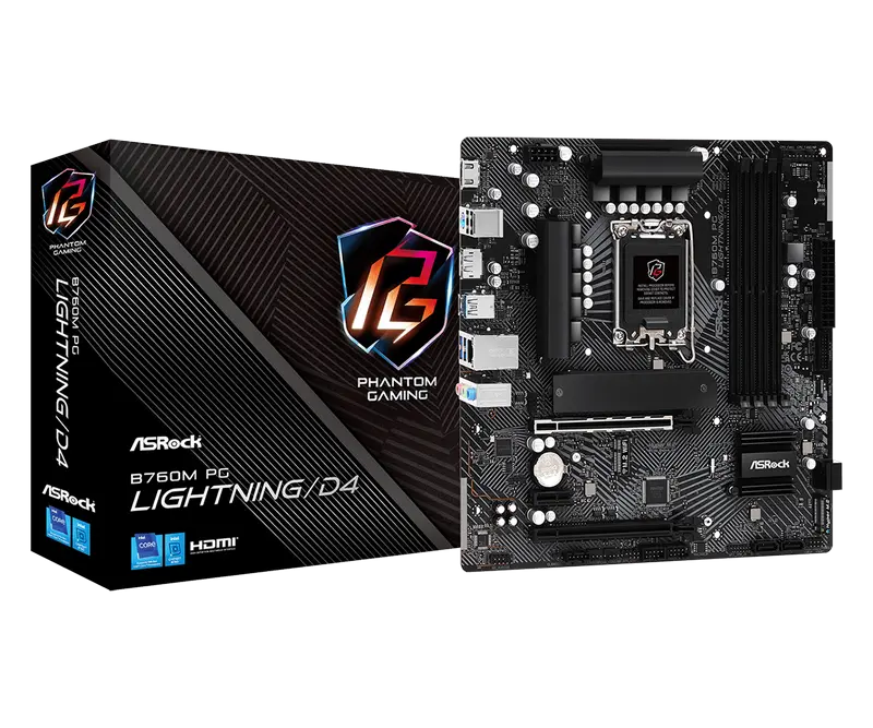 ASRock B760M PG LIGHTNING/D4 LGA1700 Micro-ATX