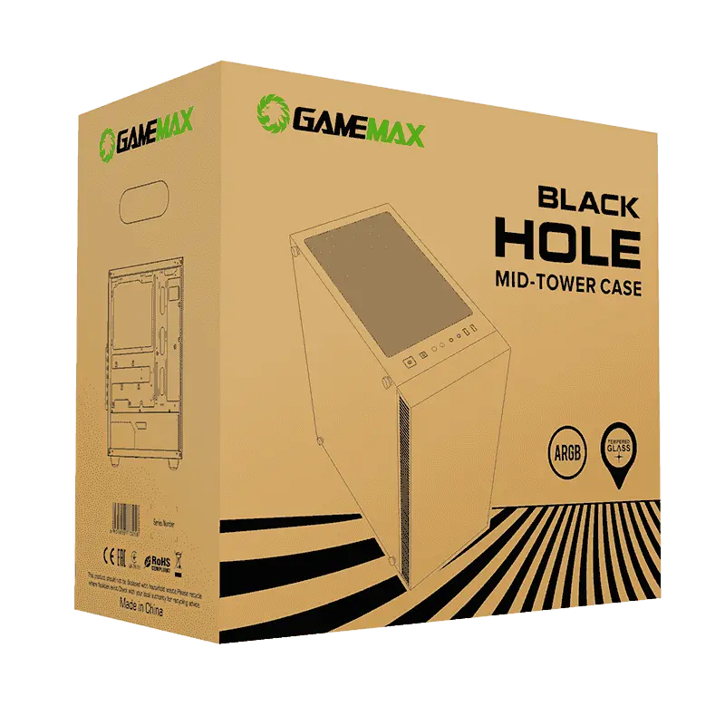 Gamemax BLACK HOLE Midi-Tower Negru