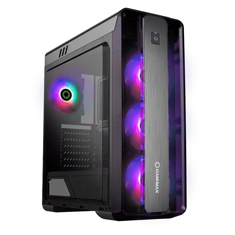 Gamemax MOONLIGHT FRGB BK Midi-Tower Negru