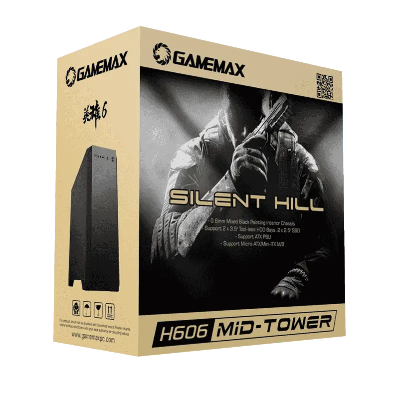 Gamemax SILENT HILL Midi-Tower Negru