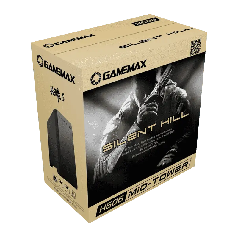 Gamemax SILENT HILL Midi-Tower Negru
