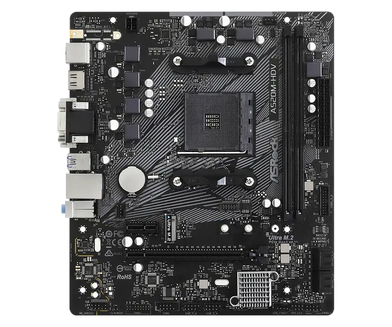 ASRock A520M-HDV AM4 Micro-ATX