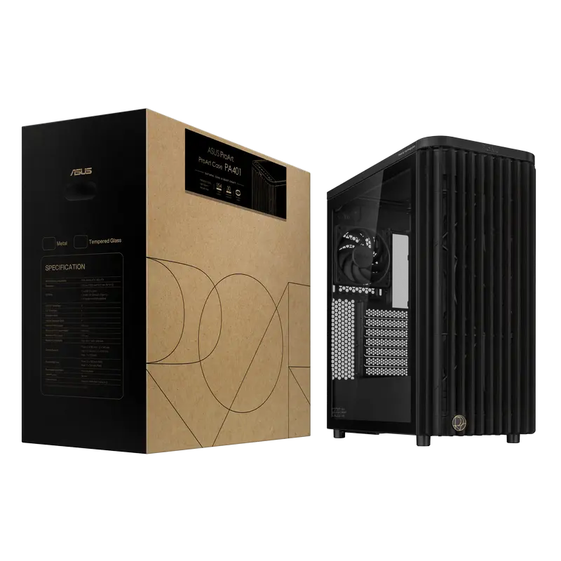 ASUS ProArt PA401 Wood TG Midi-Tower Black