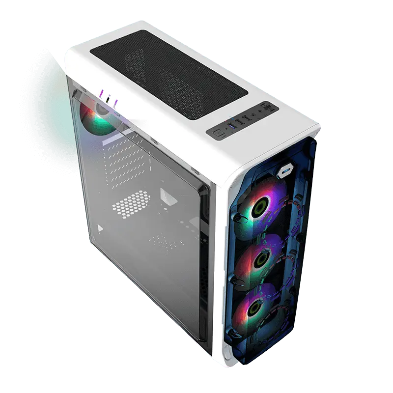 Gamemax STARLIGHT FRGB Midi-Tower Alb