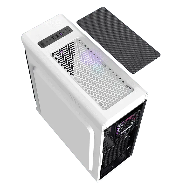 Gamemax STARLIGHT FRGB Midi-Tower Alb