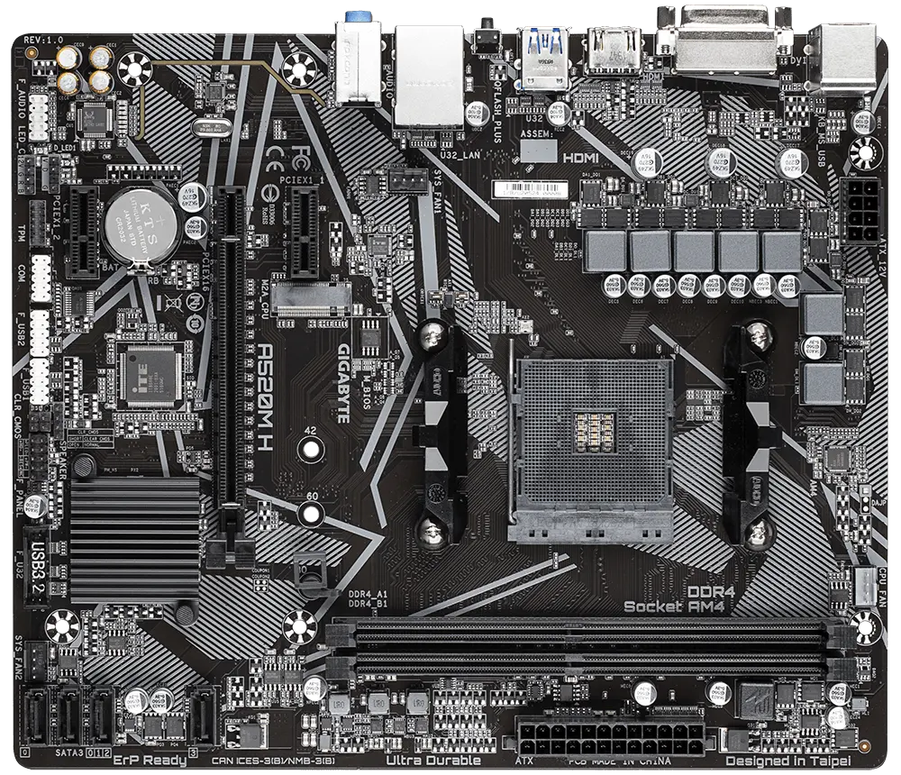 Gigabyte A520M H AM4 Micro-ATX