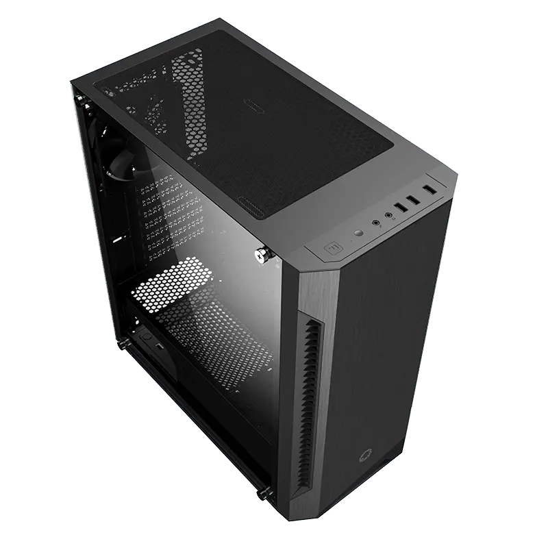 Gamemax FORTRESS TG Midi-Tower Negru