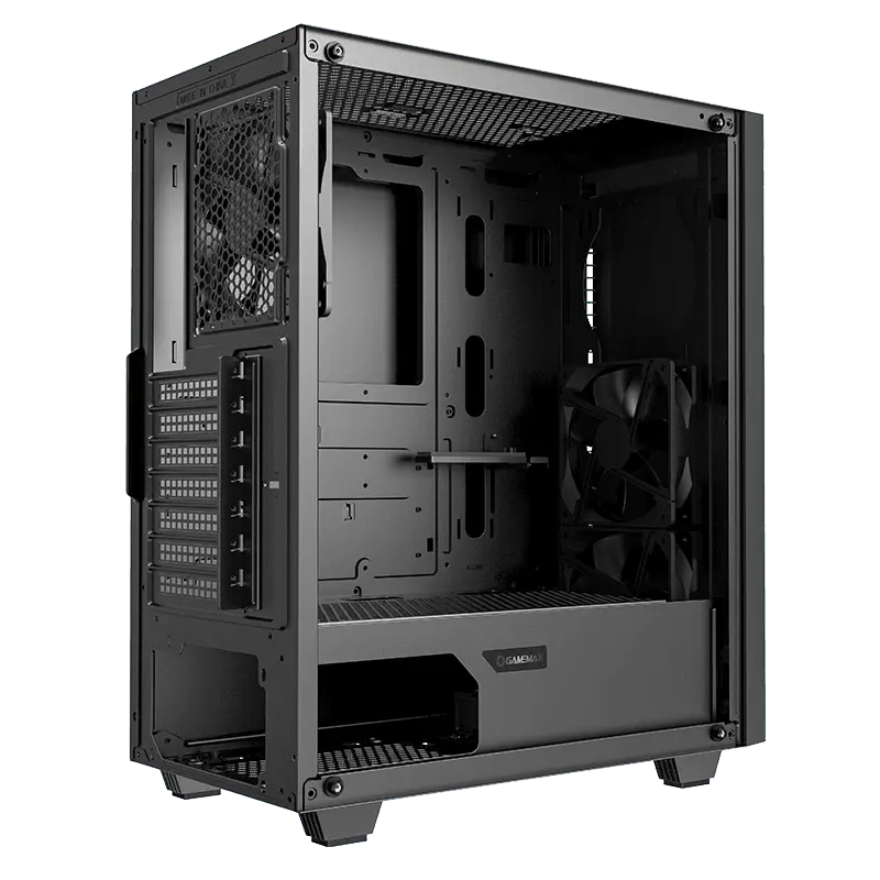 Gamemax FORTRESS TG Midi-Tower Negru