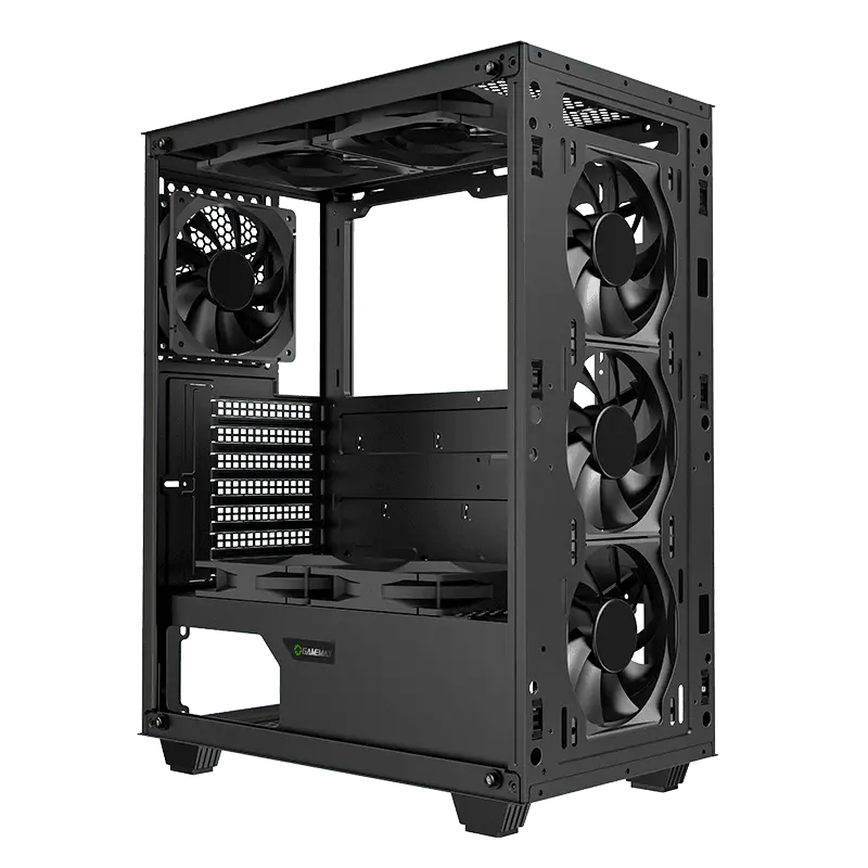 Gamemax FORTRESS TG Midi-Tower Negru